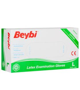Beybi Lateks Pudralı (L) Large Beden Muayene Eldiven 100lü Paket