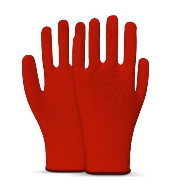 Beybi Polyester Örgülü Kırmızı 10 Beden Kasiyer Eldiven 10lu Paket