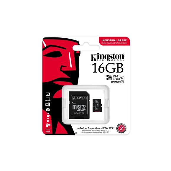 Kingston SDCIT2-16GB 16GB microSDHC Industrial C10 A1 pSLC Card + SD Adapter Hafıza Kartı