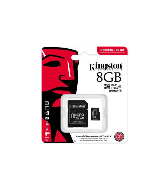 Kingston SDCIT2-8GB 8GB microSDHC Industrial C10 A1 pSLC Card + SD Adapter Hafıza Kartı