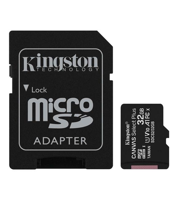Kingston SDCS2-32GB 32GB micSDHC Canvas Select Plus 100R A1 C10 Card + ADP Hafıza Kartı
