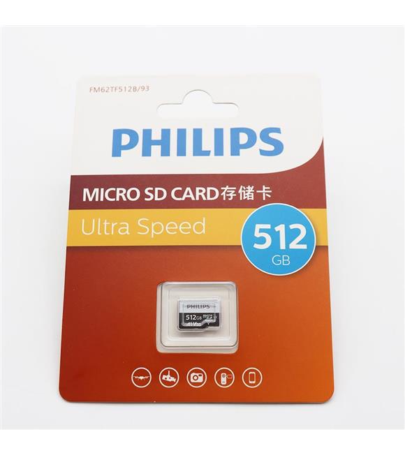 Philips 512GB A1 V30 MicroSDXC Hafıza Kartı (Adaptörsüz)
