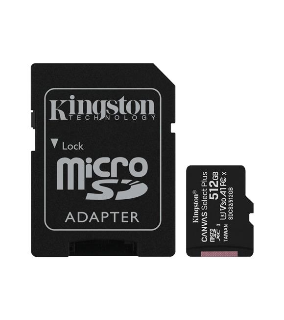 Kingston SDCS2-512GB 512GB micSDXC Canvas Select Plus 100R A1 C10 Card + ADP Hafıza Kartı