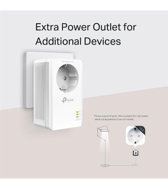 Tp-Link TL-PA7017P 1000 Mbps Gigabit Priz Girişli Powerline Adaptör