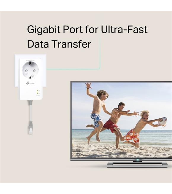Tp-Link TL-PA7017P 1000 Mbps Gigabit Priz Girişli Powerline Adaptör