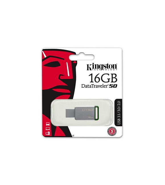 Kingston DT50 16 Gb Usb 3.1 Metal Kasa Flash Bellek 30MB-s Okuma Hızı 5MB-s Yazma Hızı_1