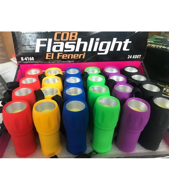Smart K-4160 Flashlight 24lü Led El Feneri 6 Renk Pilli