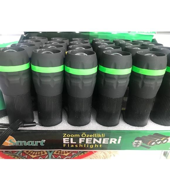 Smart K-4153 Zoom Özellikli Flashlight 24lü Led El Feneri Pilli