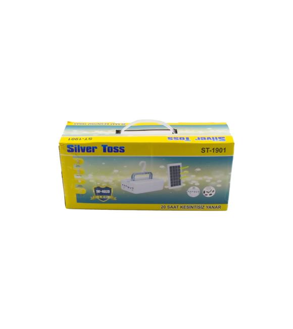 Silver Toss ST-1901 Güneş Panelli 3 Ampullü 1W 46 LED Çok Amaçlı Solar Aydınlatma Kamp Seti Projekt