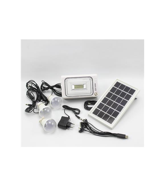 Silver Toss ST-1901 Güneş Panelli 3 Ampullü 1W 46 LED Çok Amaçlı Solar Aydınlatma Kamp Seti Projekt