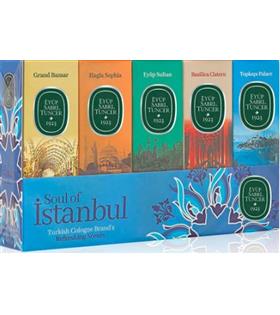 Eyüp Sabri Tuncer 16ml Silindir Cam Şişe Kolonya 5li Set Soul of İstanbul