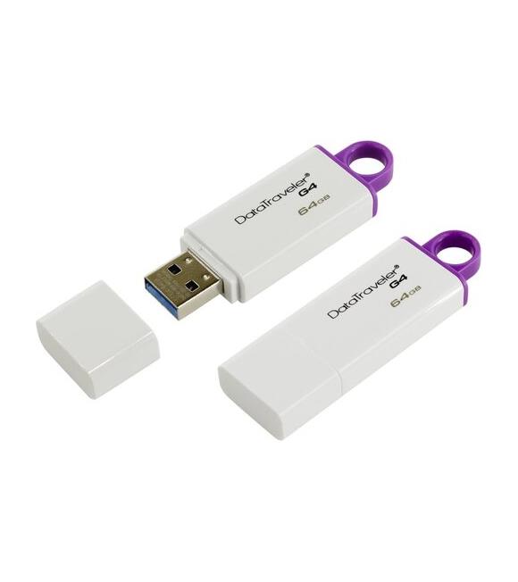 Kingston DTIG4 64 Gb USB 3.0 Beyaz-Mor Plastik Kasa Flash Bellek