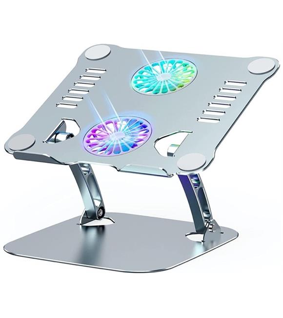 Daytona Dyt-801 Gri Alüminyum Usb RGB Çift Fanlı Ayarlanabilir 15.9 Notebook Stand V4.0