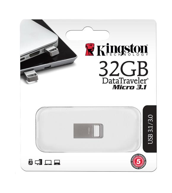 Kingston DTMC3-32 32GB DTMicro USB 3.1-3.0 Type-A metal ultra-compact drive Flash Bellek_1