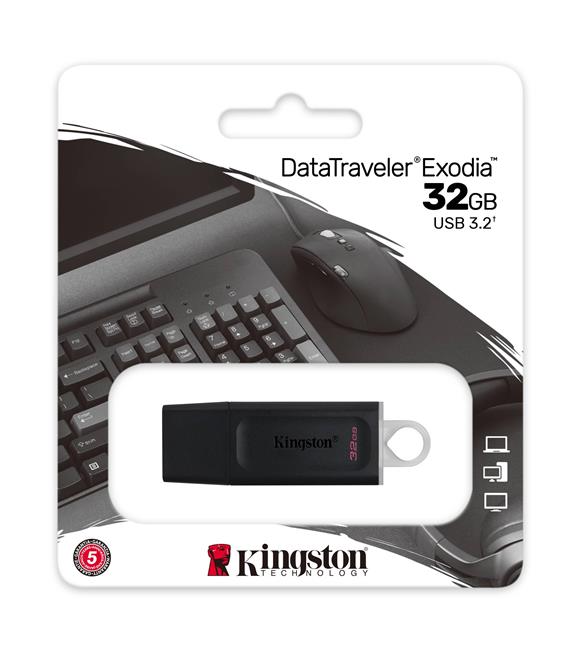 Kingston DTX-32GB 32GB USB3.2 Gen 1 DataTraveler Exodia (Black + White) Flash Bellek_2