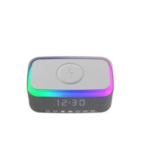 Mikado MD-W10 1200mAh 10W Gri BT, USB, Kablosuz Şarjlı RGB-Alarmlı Saat Speaker Hoparlör