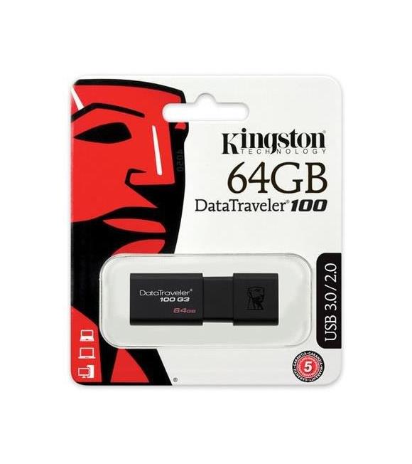 Kingston DT100G3 64 Gb USB 3.0 Siyah Plastik Kasa Flash Bellek_1