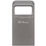 Kingston DTMC3-64 64GB DTMicro USB 3.1-3.0 Type-A metal ultra-compact drive Flash Bellek