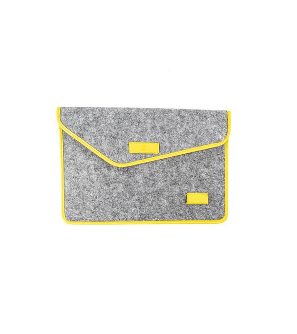 Mınbag Aba 15" Gri-Sarı Keçe Laptop Çantası