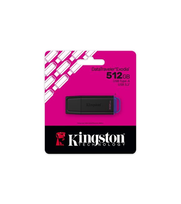 Kingston DTXG2-512GB 512GB Portable USB 3.2 Gen 1 DataTraveler Exodia Black-Purple Flash Bellek