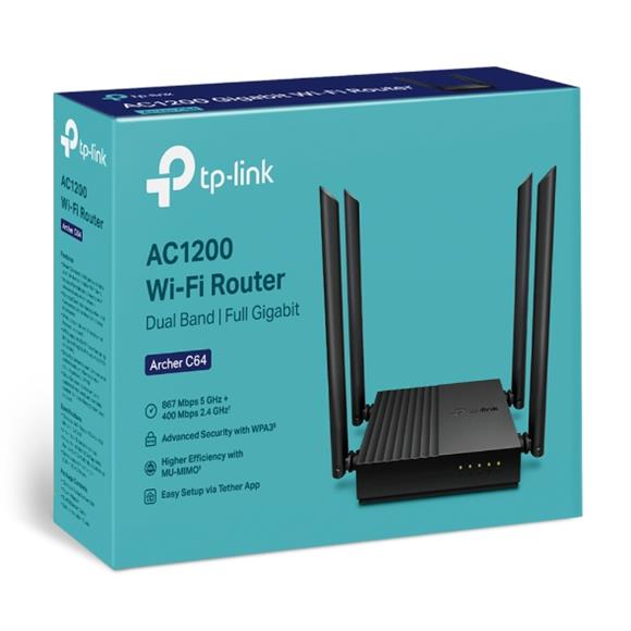 Tp-Link Archer C64 Dual Bant 4 Port  Router AC1200