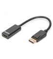 Digutus AK-340408-001-S DisplayPort (DP) HDMI DP Erkek - HDMI Tip A Dişi, 0.15 metre, siyah