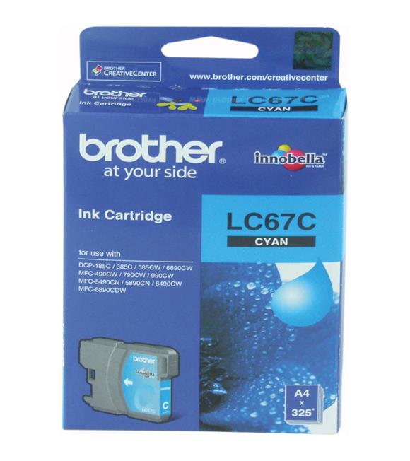 Brother LC-67C Cyan Mavi 325 Sayfa Kartuş DCP-185-385 MFC-490-615-790-795-990-5490-5890-6490-6890