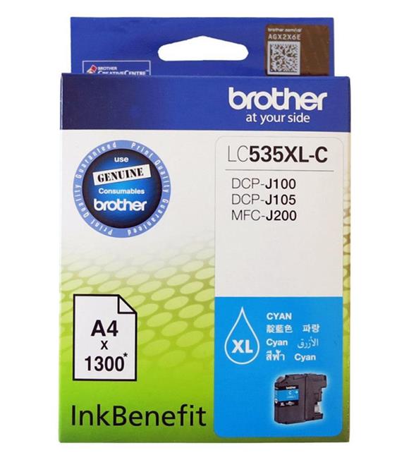 Brother LC535XLC Cyan Mavi 1.300 Sayfa Kartuş DCP-J105 MFC-J200