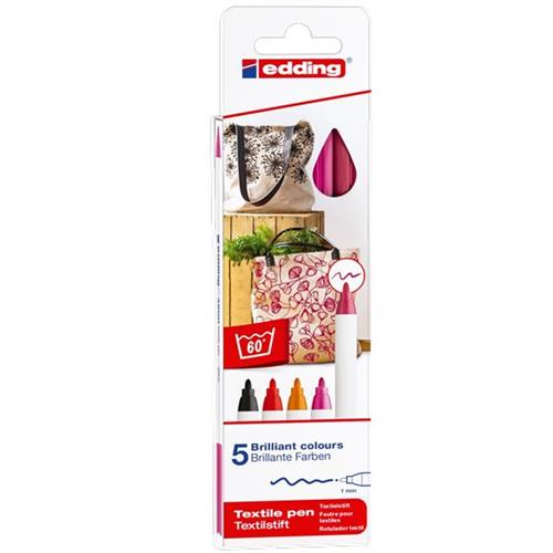 Edding Kumaş Boyama Kalemi 2-3 MM Warm 5 Lİ 4500 / 5S Okula Dönüş Kampanyası Boya Gereçleri