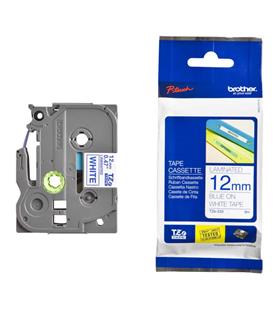 Brother TZE-233 12 mm Beyaz Üzeri Mavi Laminasyonlu Etiket