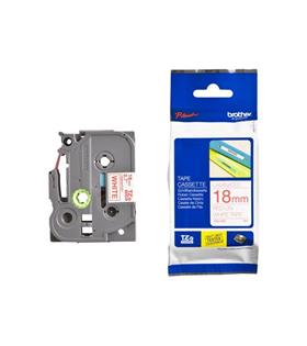 Brother TZE-242 18 mm Beyaz Üzeri Kırmızı Laminasyonlu Etiket