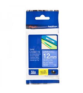 Brother TZE-535 12 mm Mavi Üzeri Beyaz Laminasyonlu Etiket