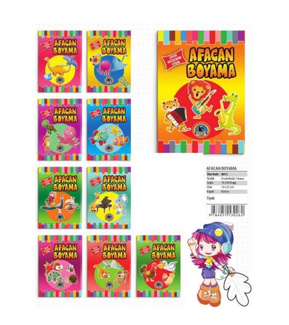 4E Boyama Kitabı Afacan Renkli Örnekli 16 Syf