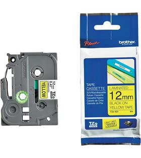 Brother TZE-631 12 mm Sarı Üzeri Siyah Laminasyonlu Etiket