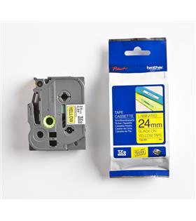 Brother TZE-651 24 mm Sarı Üzeri Siyah Laminasyonlu Etiket
