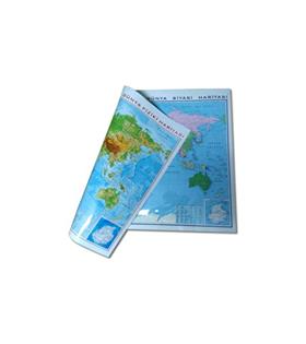 Gürbüz Harita Dünya Fiziki+Siyasi Çift Taraflı 70x100