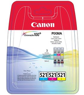 Canon CLI-521 Cyan-Magenta-Yellow Mavi-Kırmızı-Sarı 3'lü Multipack Mürekkep Kartuş
