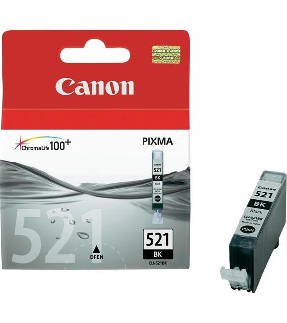 Canon CLI-521BK Black Siyah Mürekkep Kartuş MP260-540-550-560-620-630 MX860-870