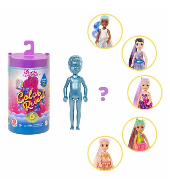 Barbie Color Reveal Renk Değiştiren Sürpriz Chelsea Renk Bloklu Bebekler Serisi (Seri 2) GWC60