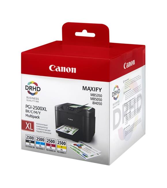 Canon PGI-2500XL Black-Cyan-Magenta-Yellow Siyah-Mavi-Kırmızı-Sarı Multipack 4'lü Mürekkep Kartuş