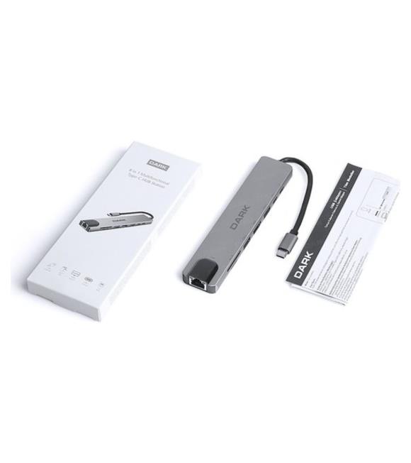 Dark DK-AC-U31X40 USB 3.1 Type-C 8 in1 Ether-HDMI-TF SD Kart Okuyucu- USB 3.0-USB-C&USB-C PD Hub