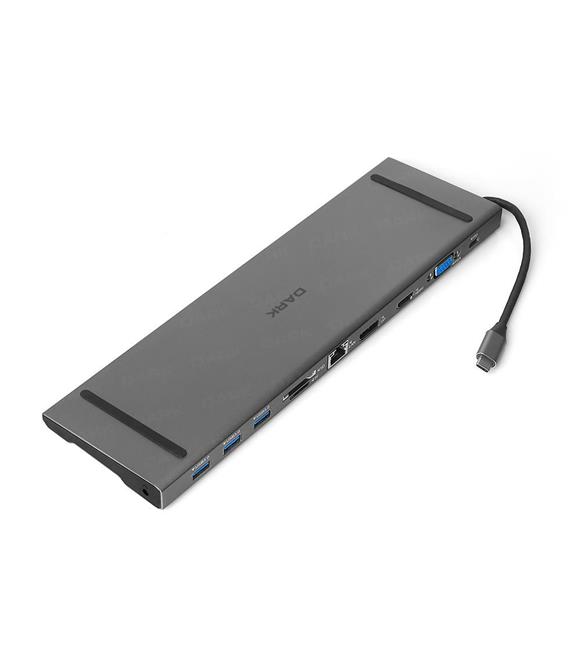Dark DK-AC-U31X45 USB 3.1 1 Type C 11 in 1 Eth-USB-C PD-HDMI-Disp Port-VGA-TF SD Kart -3xUSB 3.0-HUB