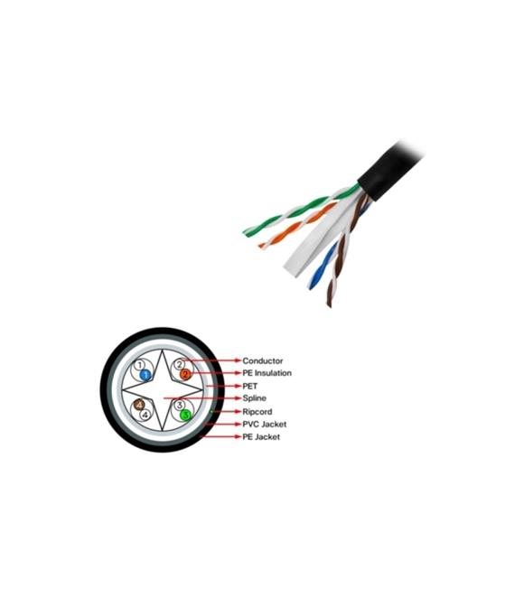 Frisby FNW-CAT624 CAT 6 UTP Outdoor Kablo (305mt) Dış Mekan Kalınlık: 0.58 mm-23 AWG