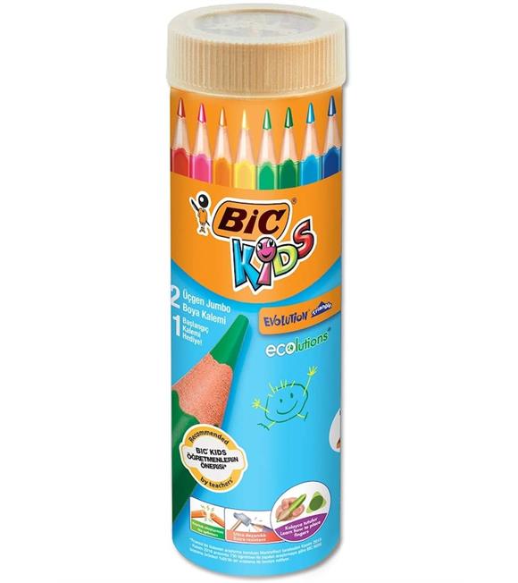 Bic Kuru Boya Evolution Üçgen Jumbo Metal Tüp 12+1 958192