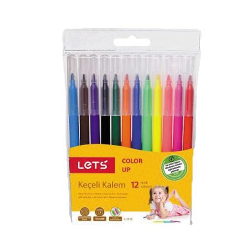 Lets Keçeli Boya Kalemi 12 Renk L-7112 Okula Dönüş Kampanyası Boya Gereçleri