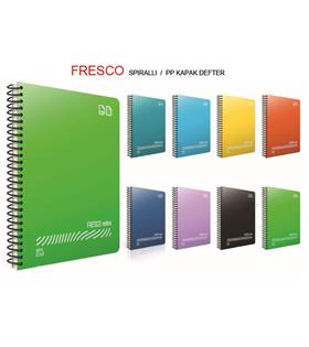 Gıpta Fresco Spiralli Plastik Kapak Defter A4 72 YP Kareli 4933