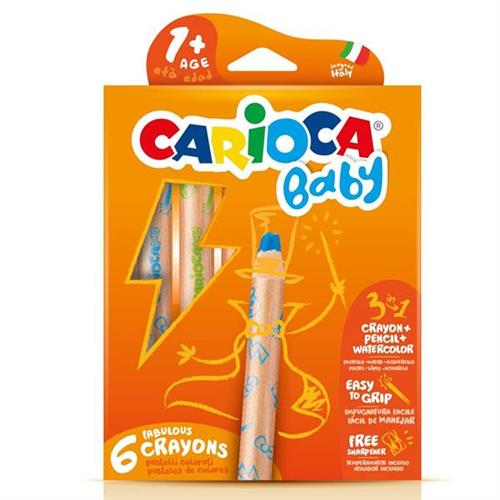 Carioca Kuru Boya Jumbo Bebek Ahşap Gövdeli 3 IN 1 42817 Okula Dönüş Kampanyası Boya Gereçleri