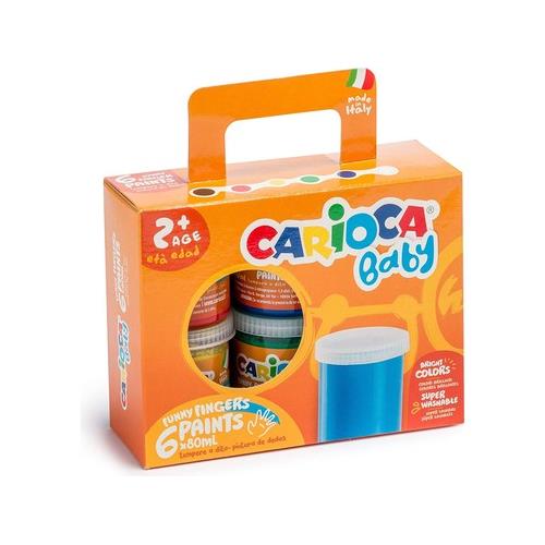Carioca Parmak Boyası Bebek Süper Yıkanabilir 6 Renk 80 ML Okula Dönüş Kampanyası Boya Gereçleri