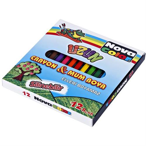Nova Color Mum Pastel Boya Karton Kutu Tam Boy Köşeli 12 Lİ NC-2112 Okula Dönüş Kampanyası Boya Gereçleri