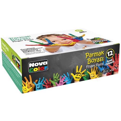 Nova Color Parmak Boyası 12 Li Takım NC-460 Okula Dönüş Kampanyası Boya Gereçleri